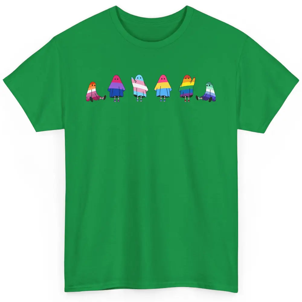 Cute Gay Baby Ghosts Spooky LGBTQ Lesbian Gay Pride Month Classic Unisex T-Shirt