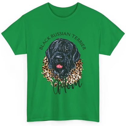 Black Russian Terrier Dog Mom Black Russian Terrier Leopard Classic Unisex T-Shirt