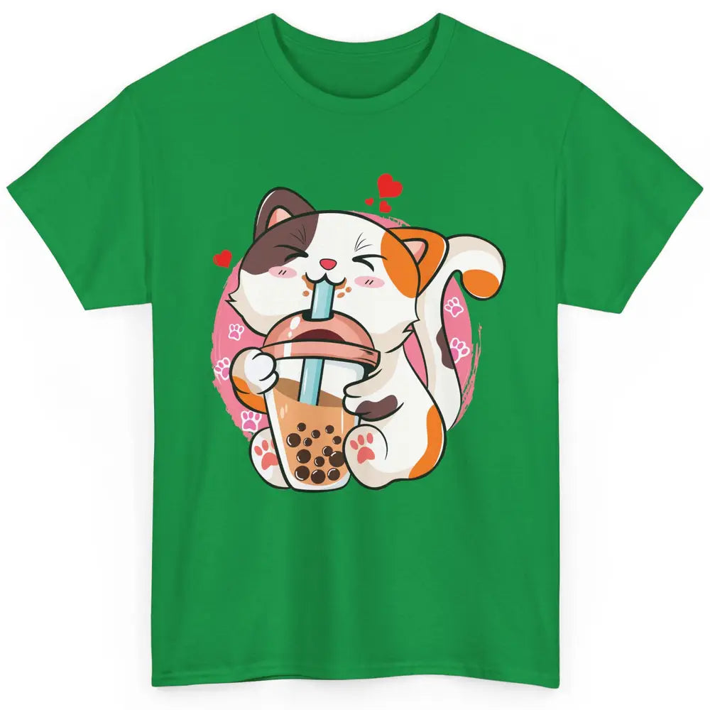 Boba Tea Cat Kawaii Cat Drink Milk Tea Kawaii Boba Cat Lover Classic Unisex T-Shirt