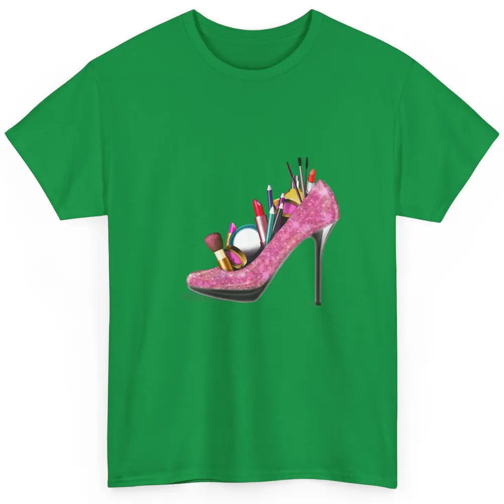 Woman High Heel Stilettos Makeup Artist Girly Lipstick Brush Classic Unisex T-Shirt