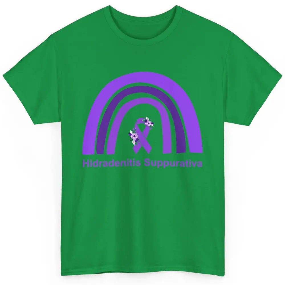 Small Fiber Neuropathy Awareness Floral Purple Rainbow Classic Unisex T-Shirt