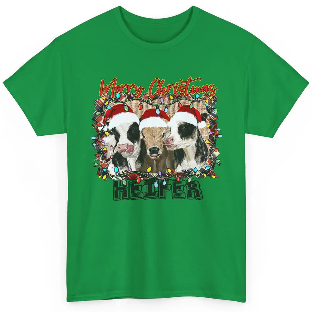 Funny Cow Merry Christmas Hanging With My Heifer Farmer Gift Classic Unisex T-Shirt