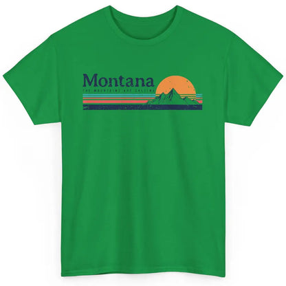 Vintage Montana Mountains Are Calling Camping Hiking Outdoor Classic Unisex T-Shirt