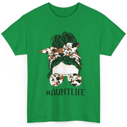 Aunt Life Messy Bun Glasses Cowhide Western Auntie Life Classic Unisex T-Shirt