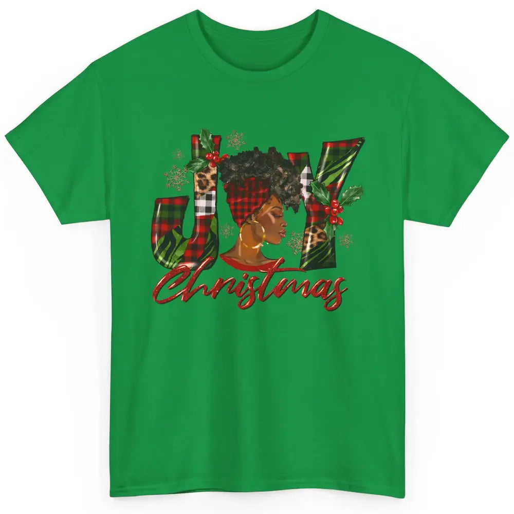 Leopard Black Woman Joy Melanin Christmas Black Christmas Classic Unisex T-Shirt