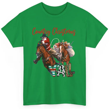 Santa Claus Country Christmas Y'all Western Country Cowboy Classic Unisex T-Shirt