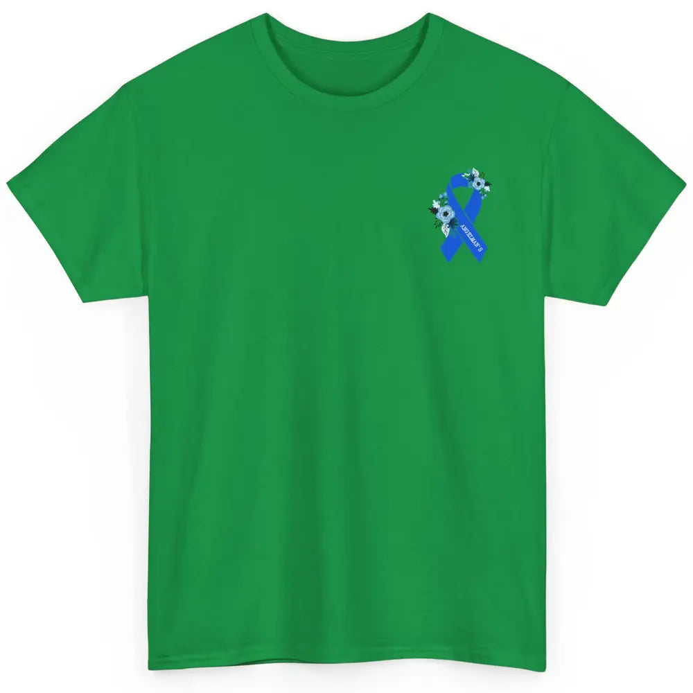 We Wear Blue Angelmans Syndrome Awareness Floral Blue Ribbon Classic Unisex T-Shirt