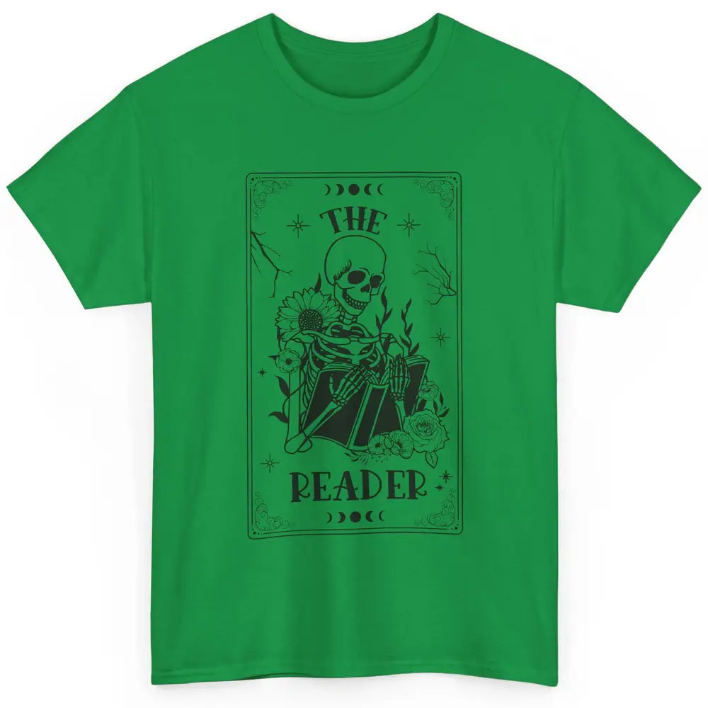 The Reader Skeleton Tarot Card Halloween Reader Book Lovers Classic Unisex T-Shirt