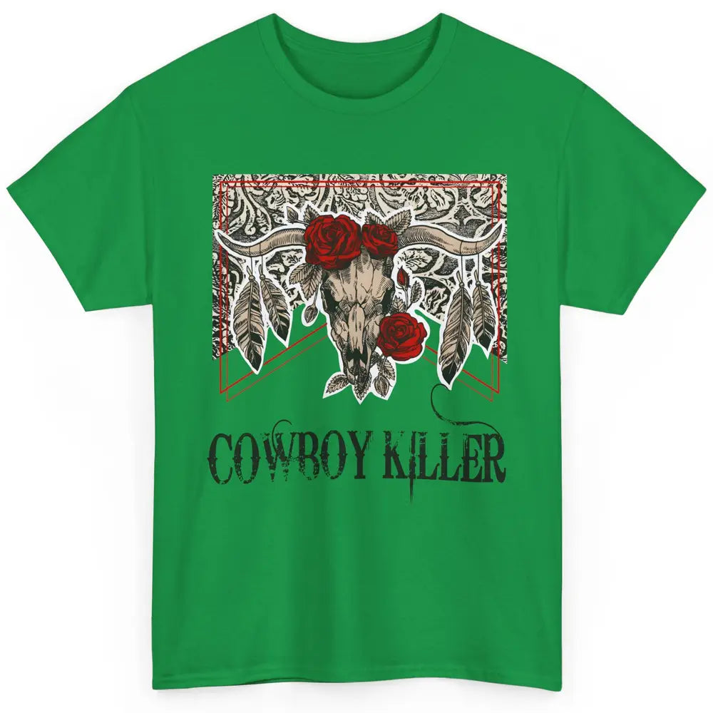 Texas Floral Skull Cowboy Killer Western Country Vintage Classic Unisex T-Shirt