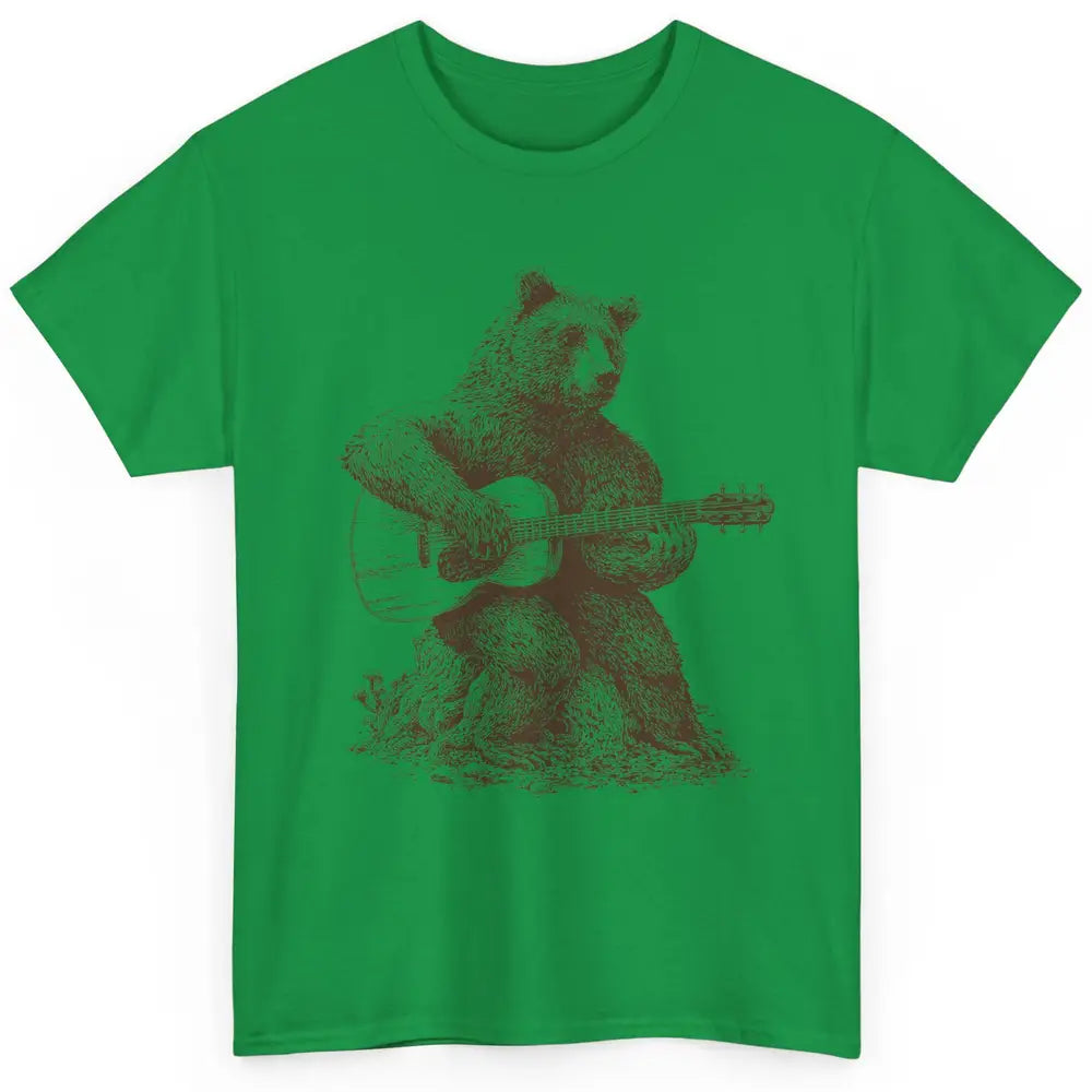 Cool Bear Playing Guitar Guitarist Musician Funny Animal Classic Unisex T-Shirt