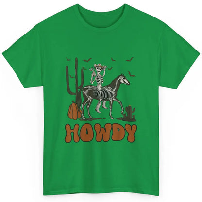 Cool Howdy Skeleton Horse Cowboy Skull Cactus Desert Western Classic Unisex T-Shirt