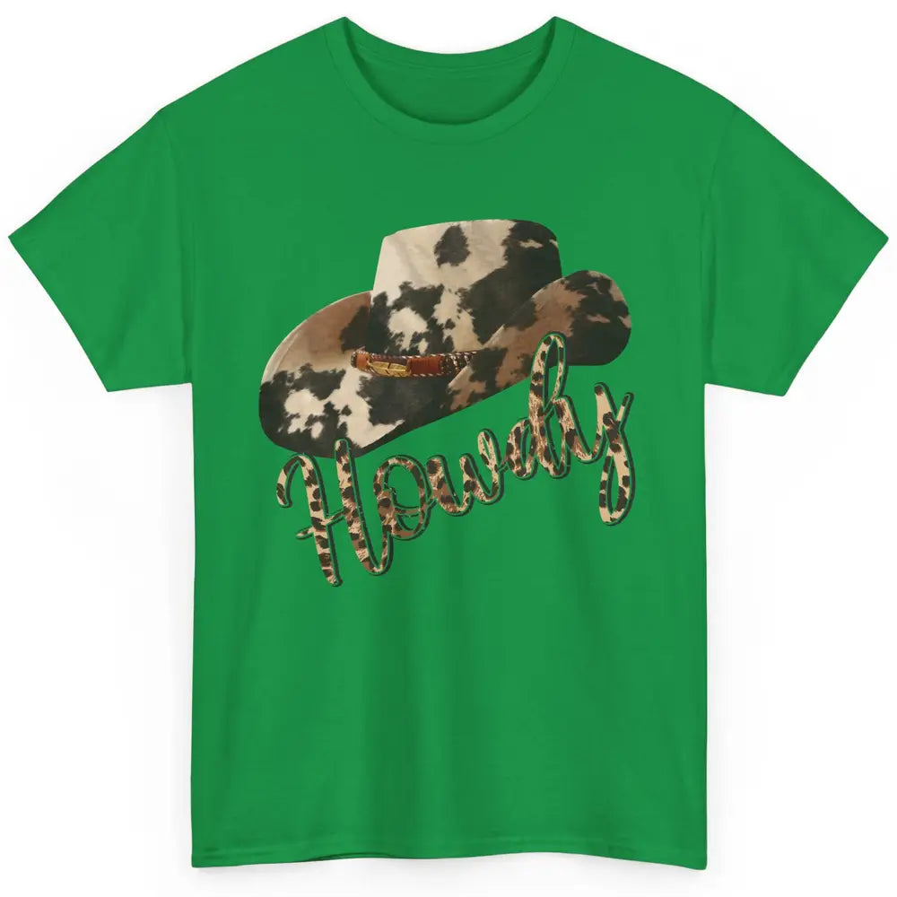 Vintage Leopard Cowboy Hat Howdy Western Country Cowgirls Classic Unisex T-Shirt