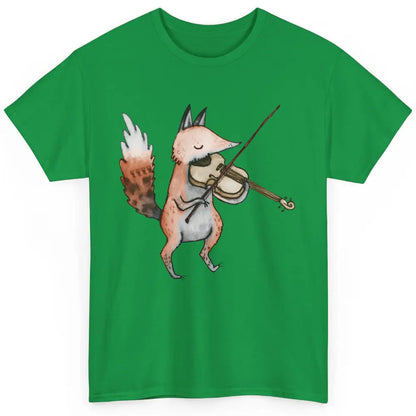 Vintage Fox Playing Violin Funny Violinist Musician Gift Classic Unisex T-Shirt