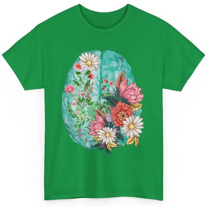 Wildflower Brain End The Stigma Floral Mental Health Matters Classic Unisex T-Shirt