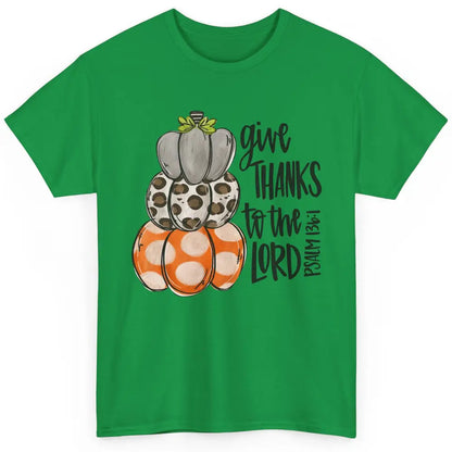 Retro Pumpkin Give Thanks To The Lord Christian Thanksgiving Classic Unisex T-Shirt