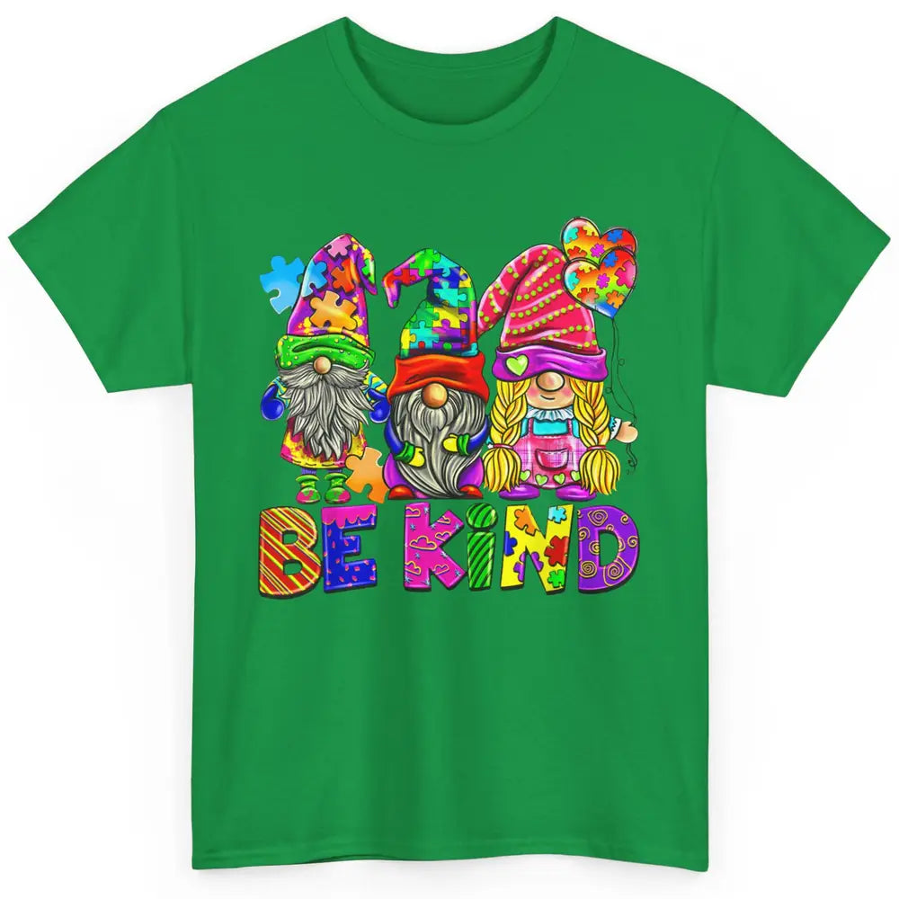 Be Kind Gnome Autism Awareness Month Autistic Jigsaw Puzzle Classic Unisex T-Shirt