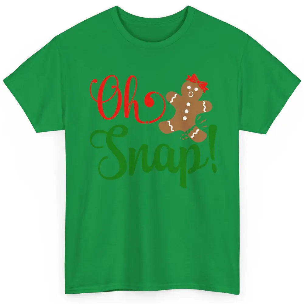 Funny Gingerbread Broken Oh Snap Western Christmas Cookies Classic Unisex T-Shirt