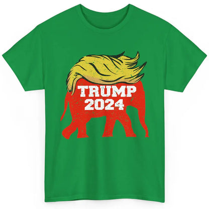 Trump 2024 Republican Elephant With Trump Hair Funny Trump Classic Unisex T-Shirt