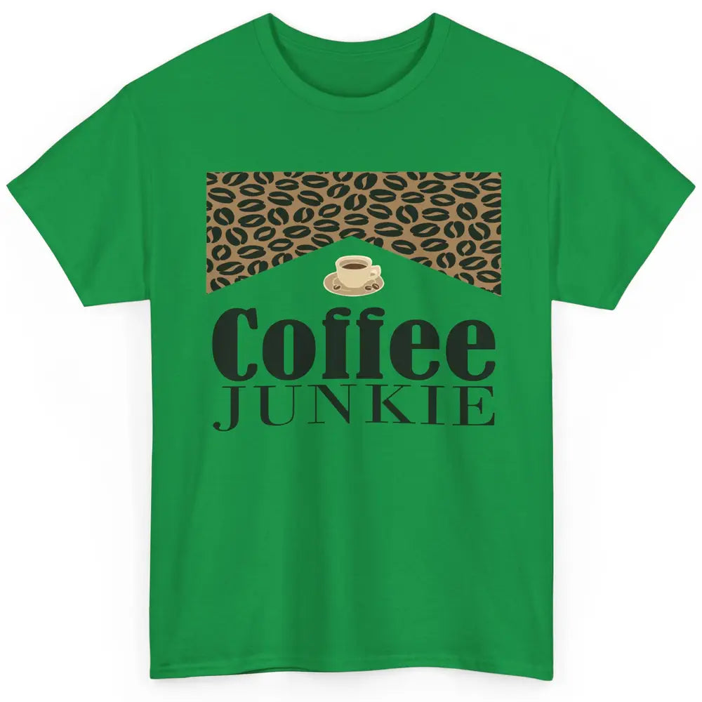 Coffee Junkie Red Leopard Coffee Lovers Gift Retro Country Classic Unisex T-Shirt