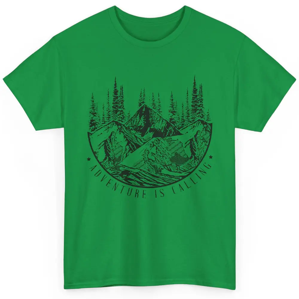 Adventure Is Calling Mountain Outdoor Wilderness Hiking Classic Unisex T-Shirt