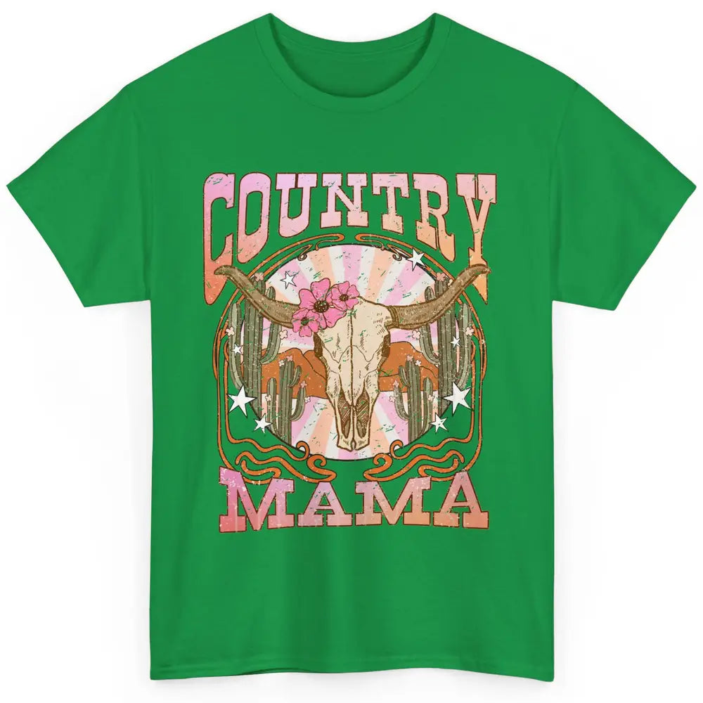 Desert Boho Bull Skull Country Mama Western Country Cowgirl Classic Unisex T-Shirt