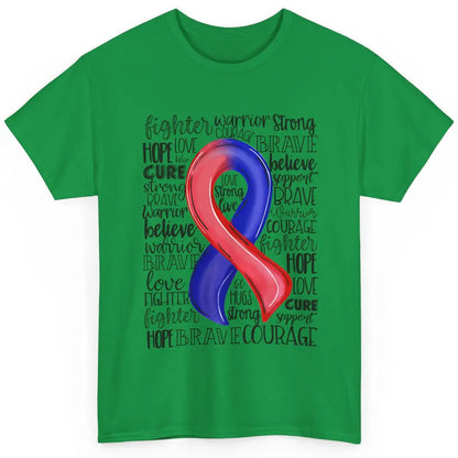 CHD Congenital Heart Disease Awareness Red And Blue Ribbon Classic Unisex T-Shirt