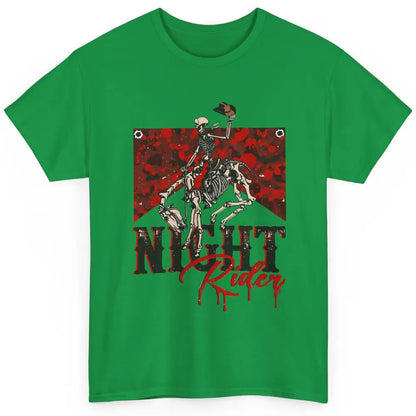 Cowboy Skeleton Bucking Horse Night Rider Western Halloween Classic Unisex T-Shirt