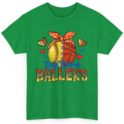 Busy Raising Ballers Softball And Basketball Mom Leopard Classic Unisex T-Shirt