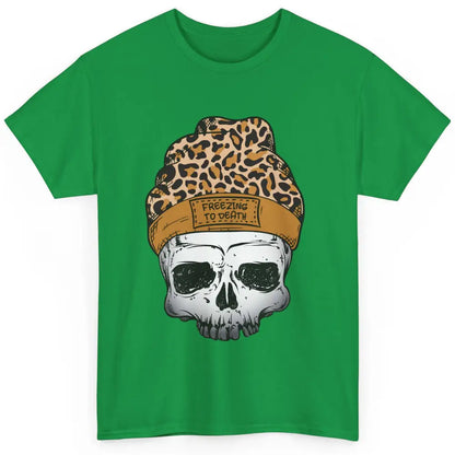 Leopard Skull Freezing To Death Snowflakes Christmas Winter Classic Unisex T-Shirt