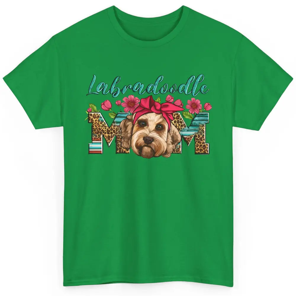 Floral Leopard Labradoodle Mom Dog Mom Mothers Day Gift Classic Unisex T-Shirt