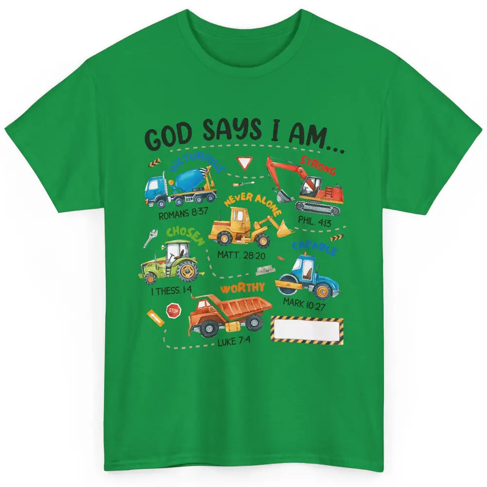 Construction Boy Christian God Say I'm Bible Verse Religious Classic Unisex T-Shirt