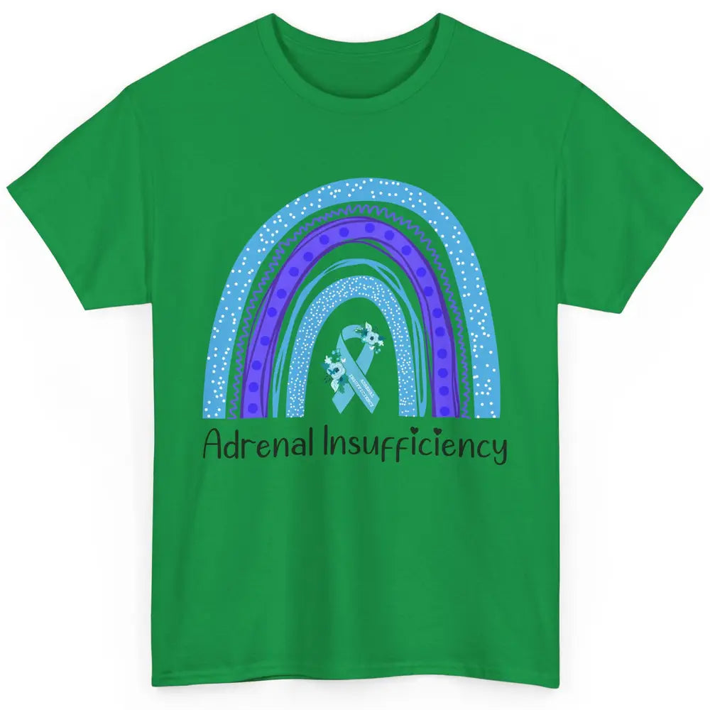 Adrenal Insufficiency Awareness Floral Light Blue Ribbon Classic Unisex T-Shirt