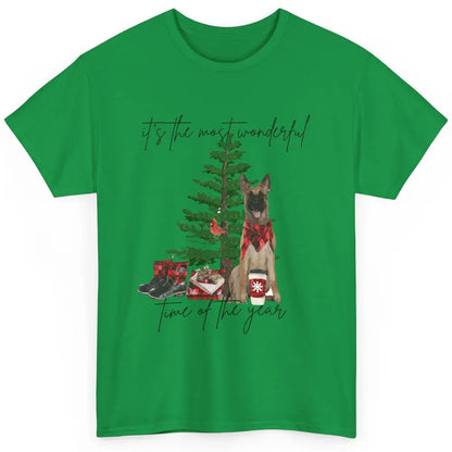 Belgian Malinois Christmas Tree Most Wonderful Time Of Year Classic Unisex T-Shirt