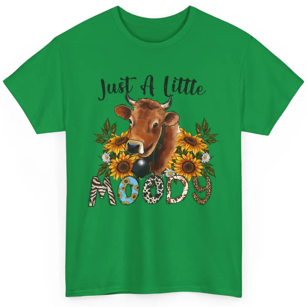 Sunflower Cow Just A Little Moody Leopard Western Country Classic Unisex T-Shirt