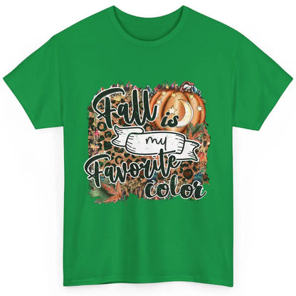 Retro Pumpkin Fall Is My Favorite Color Leopard Autumn Gift Classic Unisex T-Shirt