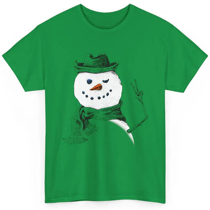 Snowman Peace Sign Christmas Snow Frosty Winter Xmas Gift Classic Unisex T-Shirt