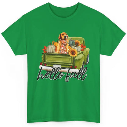 English Golden Retriever Pumpkin Truck Hello Fall Dog Mom Classic Unisex T-Shirt