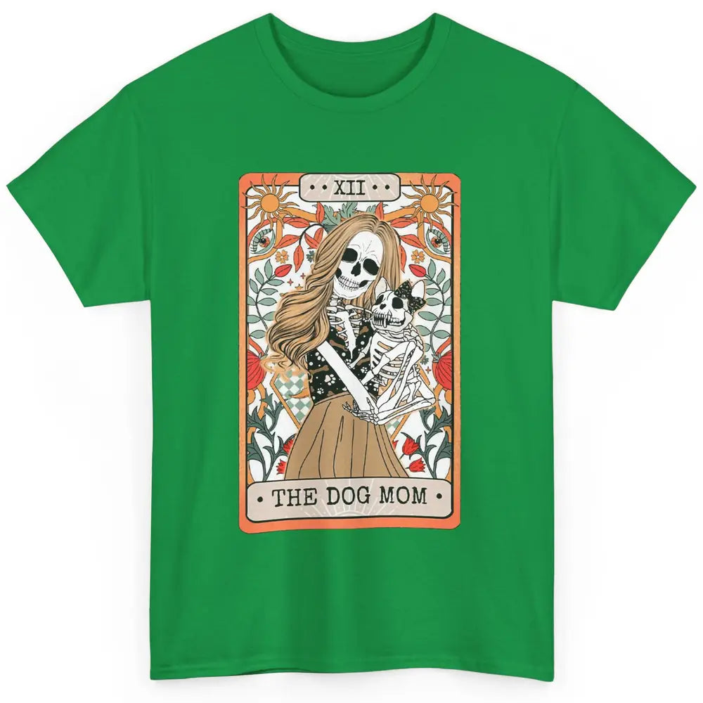 Retro Skeleton Tarot Card The Dog Mom Halloween Dog Lovers Classic Unisex T-Shirt