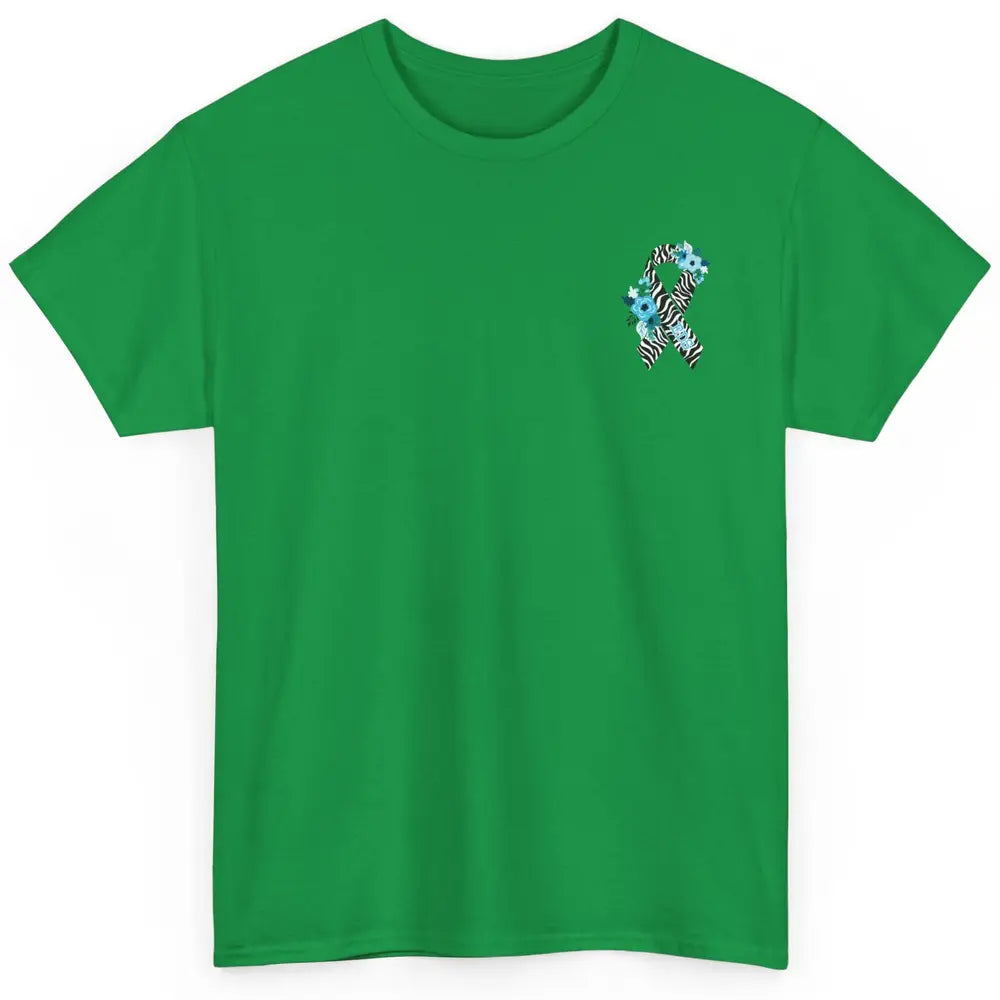 Ehlers Danlos Syndrome Awareness EDS Floral Ribbon Pocket Classic Unisex T-Shirt