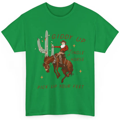 Cowboy Santa Giddy Up Jingle Horse Pick Up Western Christmas Classic Unisex T-Shirt