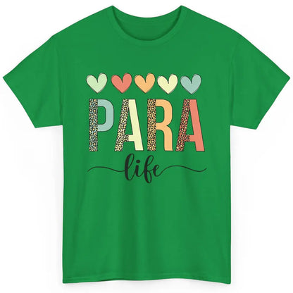 Cute Heart Para Life Paraprofessional Teacher School Leopard Classic Unisex T-Shirt