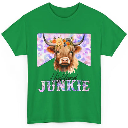 Floral Highland Cow Junkie Western Country Farm Animal Classic Unisex T-Shirt