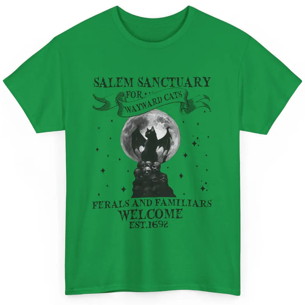 Witch Cat Salem Sanctuary Witch City Halloween Gothic Cat Classic Unisex T-Shirt