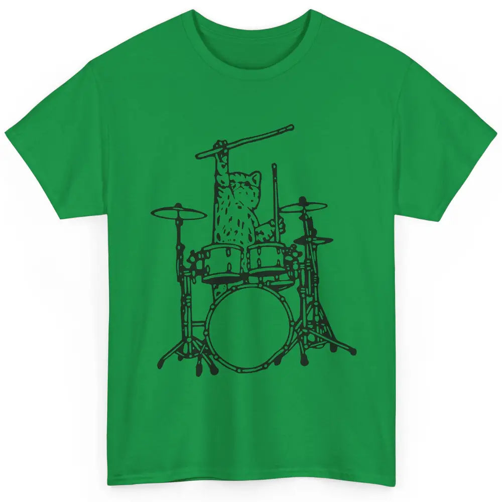 Funny Cat Drumming Drummers Percussionists Musician Gift Classic Unisex T-Shirt