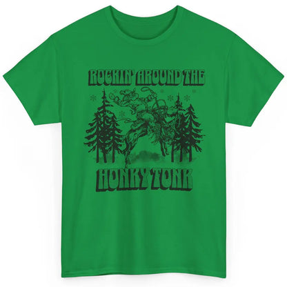 Cowboy Rocking Around The Honky Tonk Christmas Tree Western Classic Unisex T-Shirt