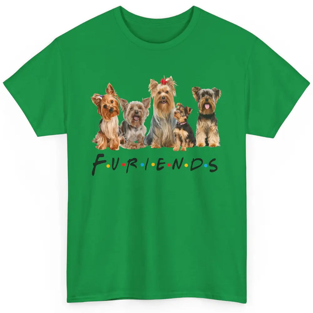 Funny Yorkie Furiends Merry Christmas Hat Yorkshire Terrier Classic Unisex T-Shirt