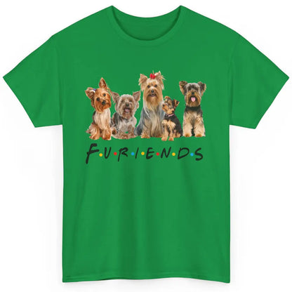 Funny Yorkie Furiends Merry Christmas Hat Yorkshire Terrier Classic Unisex T-Shirt