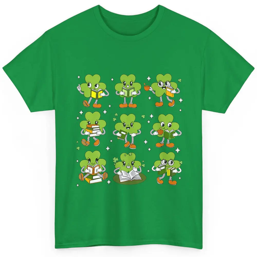 Teacher St Patrick Day Shamrock Reading Book Lucky St Paddy Classic Unisex T-Shirt