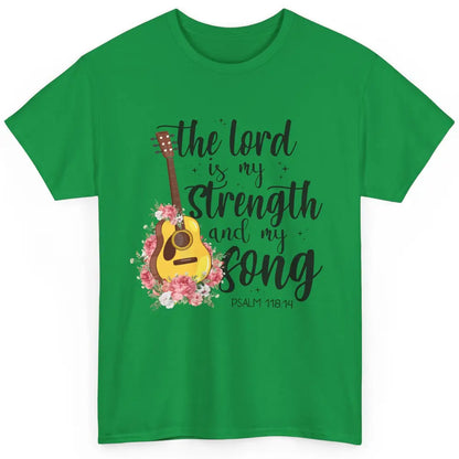 Floral Christian Lord Is My Strength And My Song Bible Verse Classic Unisex T-Shirt