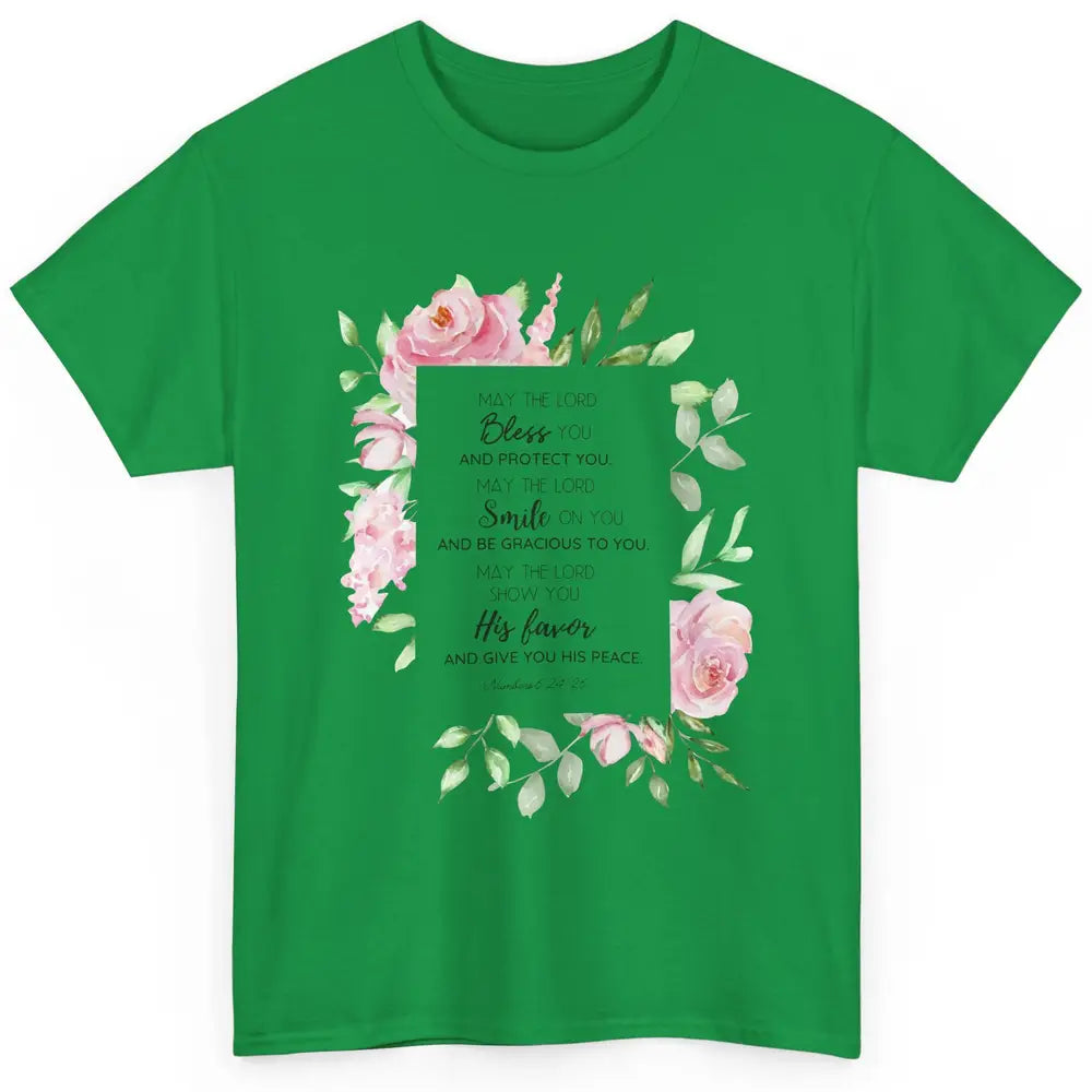 Floral Christian Belief May The Lord Bless You Bible Verse Classic Unisex T-Shirt